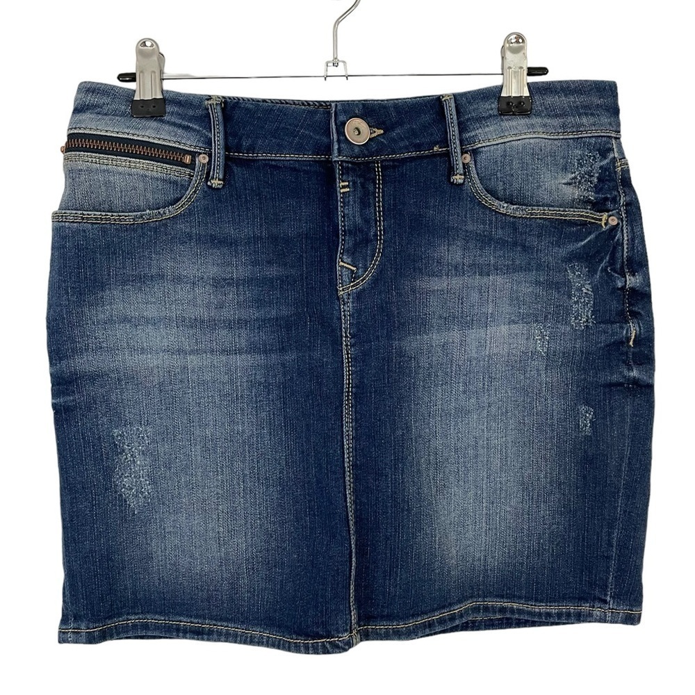 Mavi Denim Mini Skirt Womens S Blue Jean Casual Summer Y2K Straight Distressed